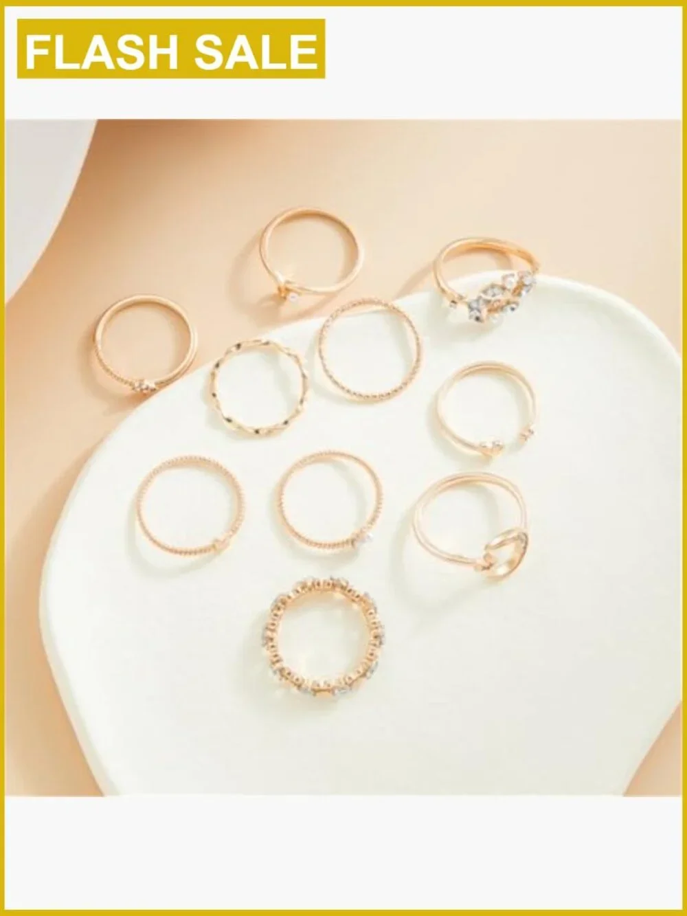 Dainty Stackable Ring Set Moon Star Heart Butterfly Boho Jewelry